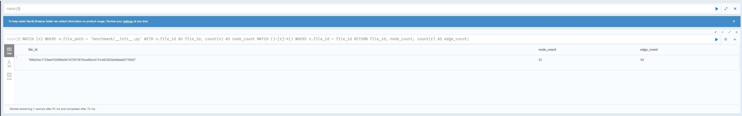 Neo4j Browser - Task 6 replay graph counts